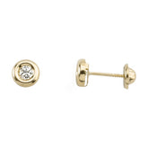 Pendientes Oro Amarillo Brillo con Circonita